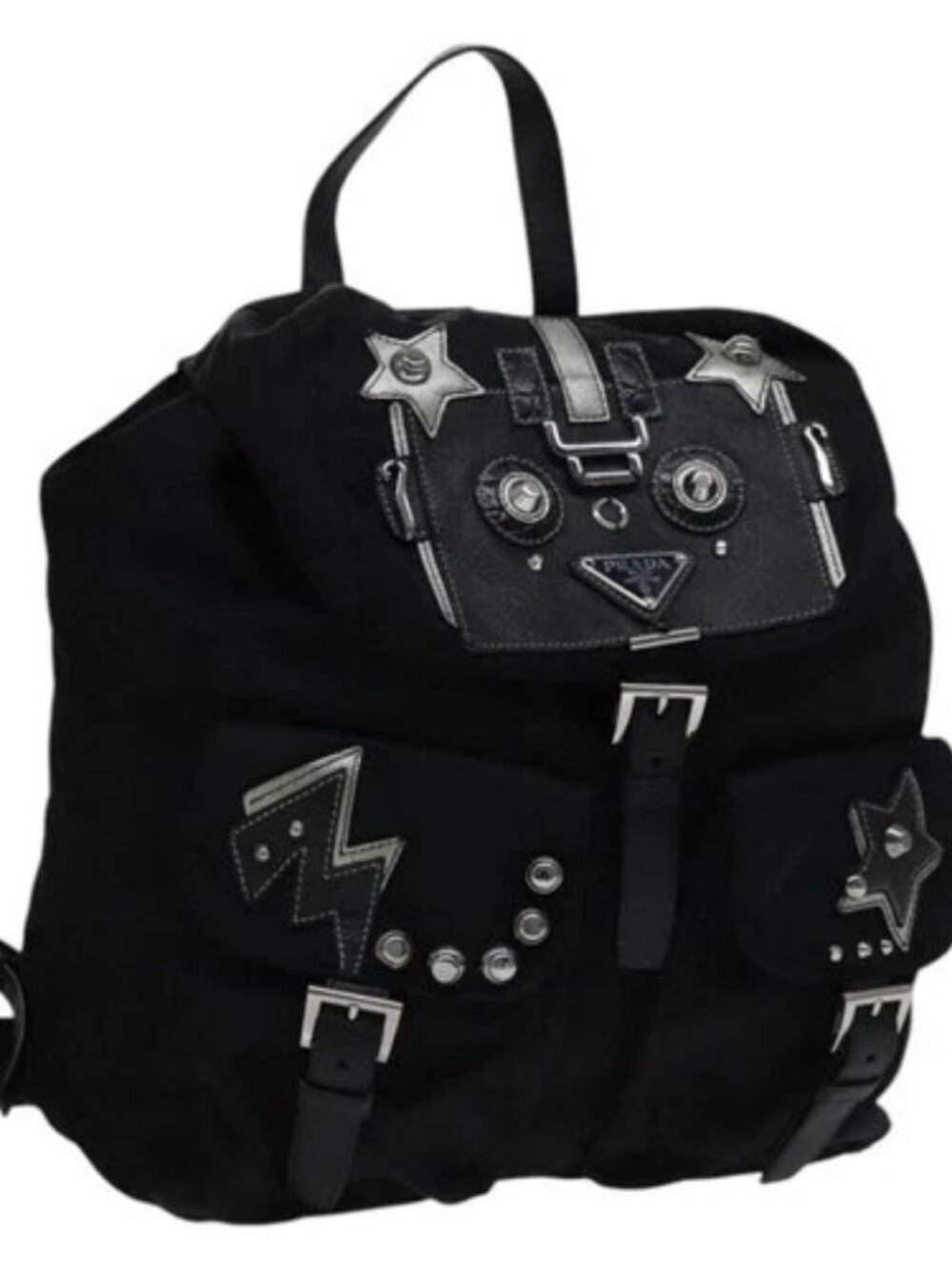 PRADA Backpack Nylon Black Auth 112941V